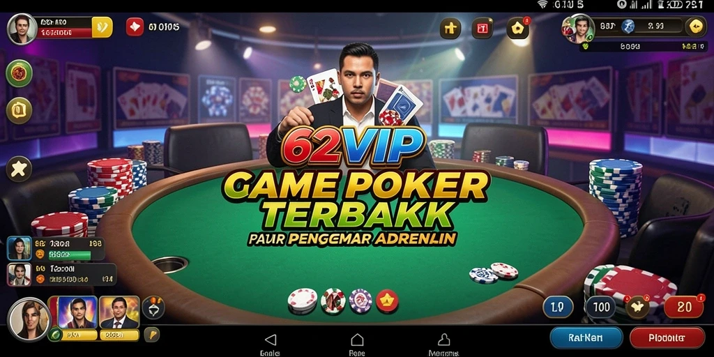 Screenshot gameplay Poker yang seru dan mendebarkan.