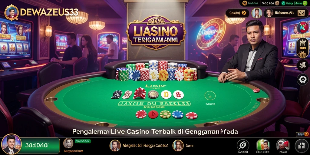 Tampilan menarik dari gameplay Live Casino DEWAZEUS33 yang nyata.