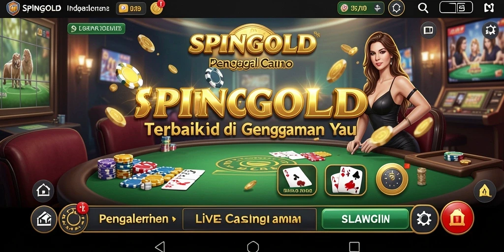 Tampilan menarik dari gameplay SPINGOLD Live Casino dengan dealer profesional.